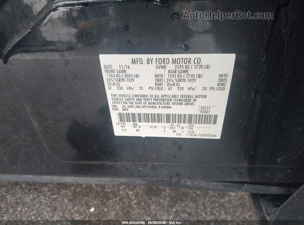 2LMPJ8LR7HBL13996 2017 LINCOLN MKX Black Engine compartment view