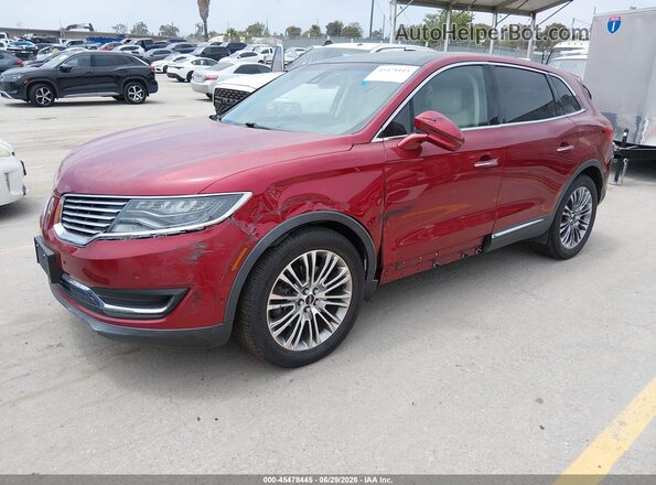 2LMTJ6LP9GBL57286 2016 LINCOLN MKX Red Vista tres cuartos delantera izquierda