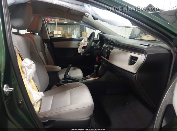 2T1BPRHE0GC598423 2016 TOYOTA COROLLA Green წინა სალონის ხედი