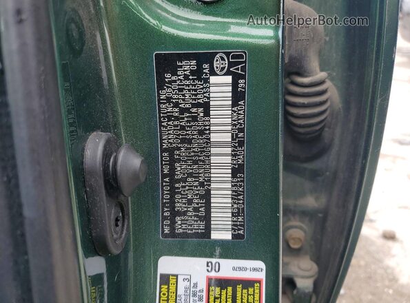 2T1BURHE0GC704488 2016 TOYOTA COROLLA Зеленый Вид подкапотного пространства