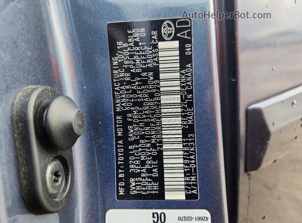 2T1BURHE0HC780729 2017 TOYOTA COROLLA Gray 