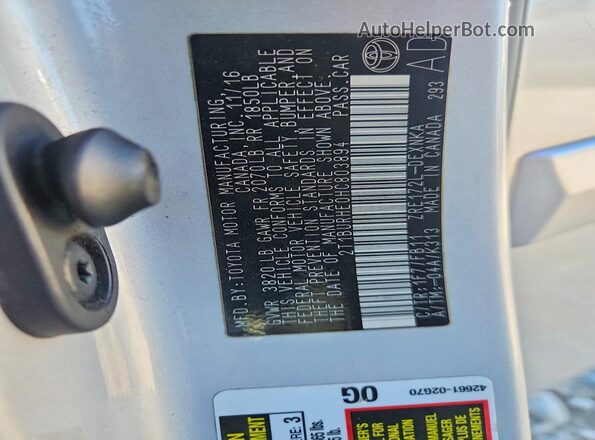2T1BURHE0HC803894 2017 TOYOTA COROLLA Silver Widok komory silnika
