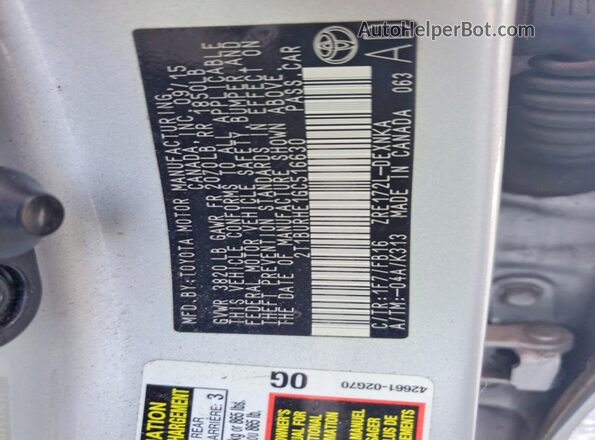 2T1BURHE1GC516630 2016 TOYOTA COROLLA Gray 