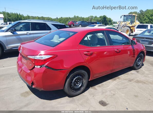 2T1BURHE1GC637593 2016 TOYOTA COROLLA Red Հետևի աջ