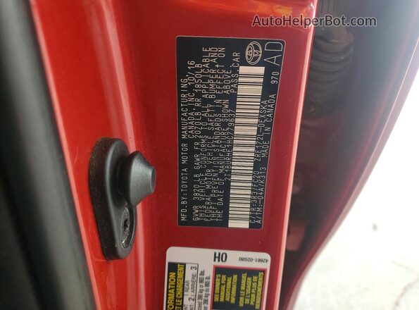2T1BURHE1HC779637 2017 TOYOTA COROLLA Red 