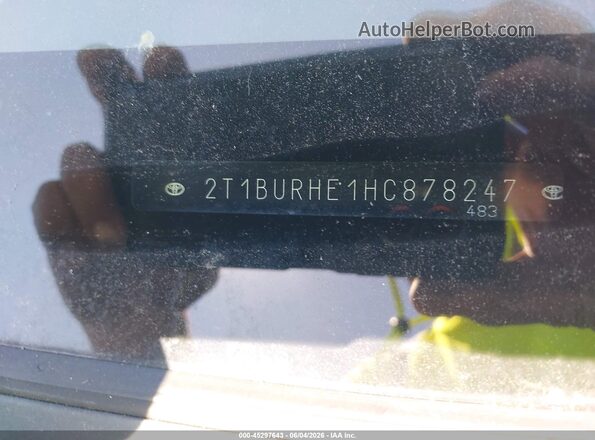 2T1BURHE1HC878247 2017 TOYOTA COROLLA Gray 