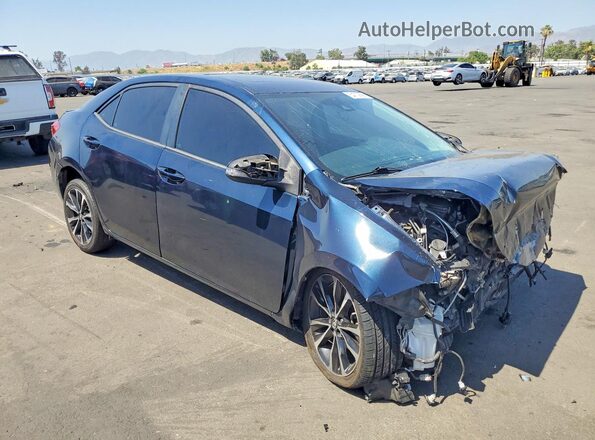 2T1BURHE1KC128824 2019 TOYOTA COROLLA Blue Delantero derecho