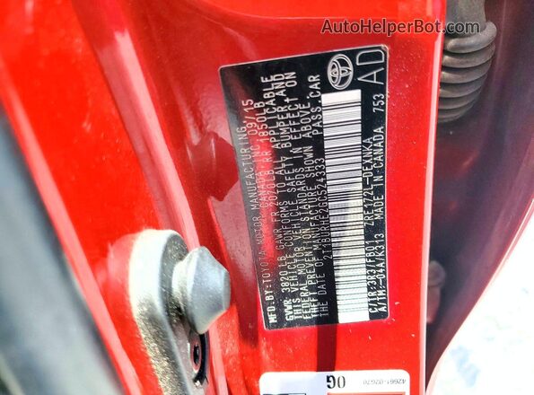 2T1BURHE2GC524333 2016 TOYOTA COROLLA Red 