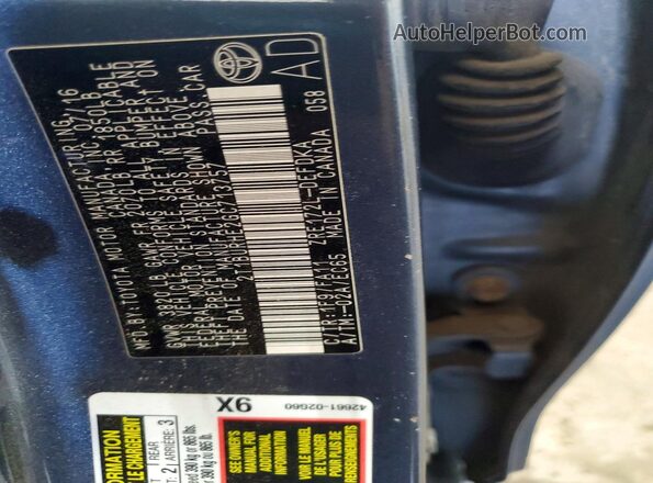 2T1BURHE2GC713757 2016 TOYOTA COROLLA Gray VIN կոդի պիտակի տեսք