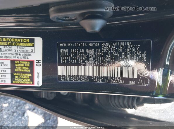2T1BURHE2HC951786 2017 TOYOTA COROLLA Black 