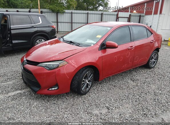 2T1BURHE3JC041568 2018 TOYOTA COROLLA Red წინა მარცხენა ხედი სამი მეოთხედიდან