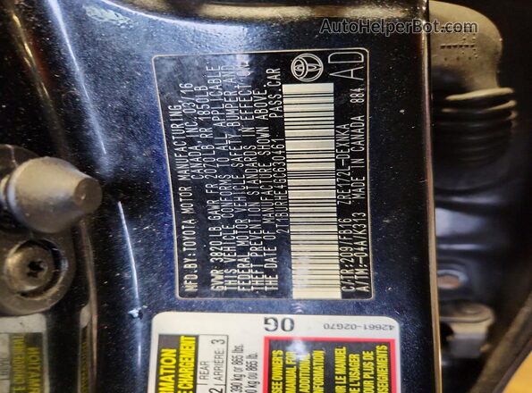 2T1BURHE4GC630461 2016 TOYOTA COROLLA Black Engine compartment view