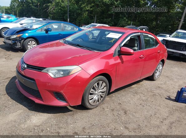 2T1BURHE4GC634753 2016 TOYOTA COROLLA Red Առջևի ձախ երեք քառորդ տեսարան