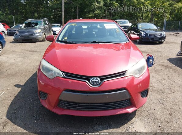 2T1BURHE4GC634753 2016 TOYOTA COROLLA Red Սարքավորումների վահանակի տեսք