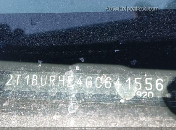 2T1BURHE4GC641556 2016 TOYOTA COROLLA Burgundy 