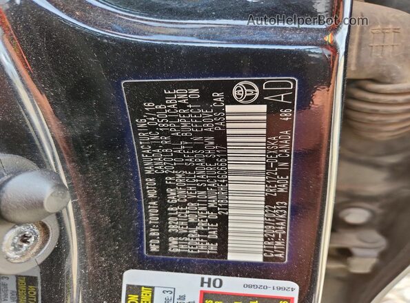 2T1BURHE4GC666117 2016 TOYOTA COROLLA Черный Вид подкапотного пространства