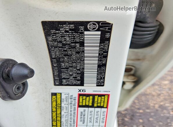 2T1BURHE4GC667199 2016 TOYOTA COROLLA White Engine compartment view