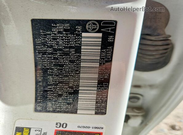 2T1BURHE4JC036279 2018 TOYOTA COROLLA White 