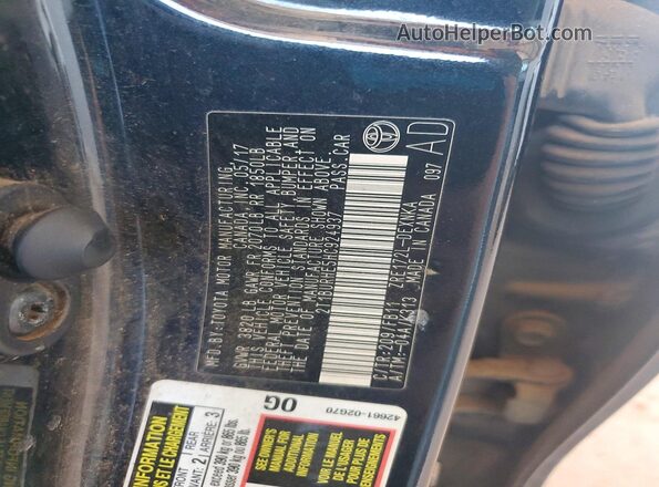 2T1BURHE5HC924937 2017 TOYOTA COROLLA Black 