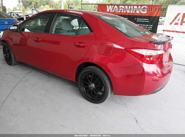 2T1BURHE7GC631961 2016 TOYOTA COROLLA Red Задня ліва чверть