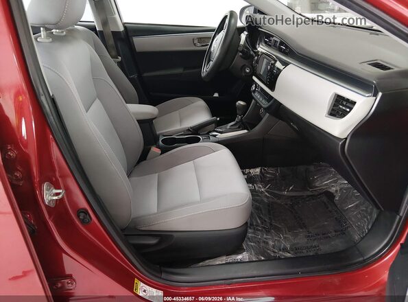 2T1BURHE7GC631961 2016 TOYOTA COROLLA Red Вид салону спереду