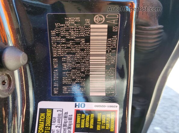 2T1BURHE8GC555604 2016 TOYOTA COROLLA Black Շարժիչի բաժամունքի տեսք