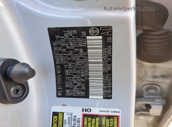 2T1BURHE8GC665715 2016 TOYOTA COROLLA Silver 