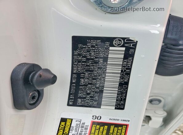 2T1BURHE8KC243534 2019 TOYOTA COROLLA Белый Вид подкапотного пространства