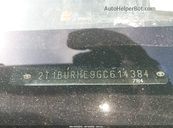 2T1BURHE9GC614384 2016 TOYOTA COROLLA Gray 