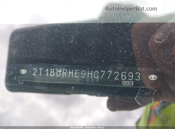 2T1BURHE9HC772693 2017 TOYOTA COROLLA White Вид підкапотного простору