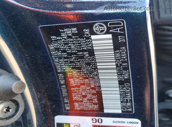 2T1BURHE9KC155835 2019 TOYOTA COROLLA Gray Engine compartment view
