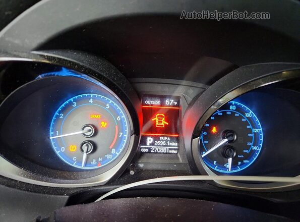 2T1BURHEXGC543163 2016 TOYOTA COROLLA Red Вид щитка приладів