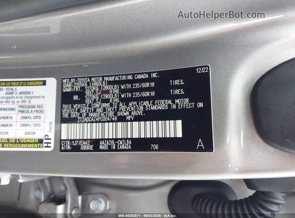 2T2ADCAZ4PC004748 2023 LEXUS NX 250 Silver Вид підкапотного простору