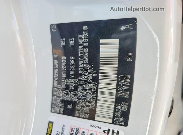 2T2AGCEZ4TC109673 2026 LEXUS NX White VIN sticker view