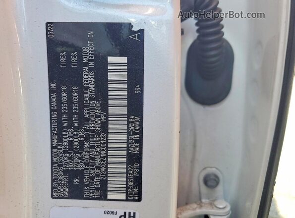 2T2AKCEZ1NC001237 2022 LEXUS NX White 