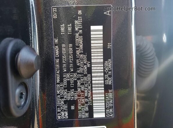 2T2AZMAA5NC240808 2022 LEXUS RX Black Widok wnętrza 360 stopni