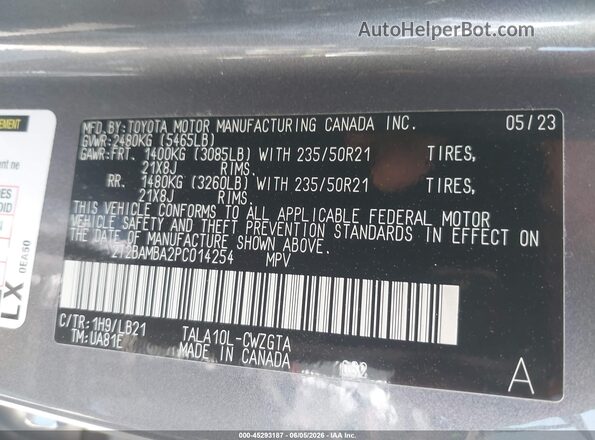 2T2BAMBA2PC014254 2023 LEXUS RX 350 Серый Вид подкапотного пространства