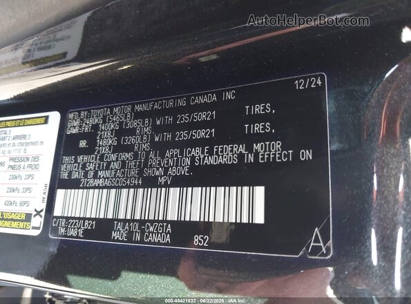 2T2BAMBA6SC054944 2025 LEXUS RX 350 Black Widok komory silnika