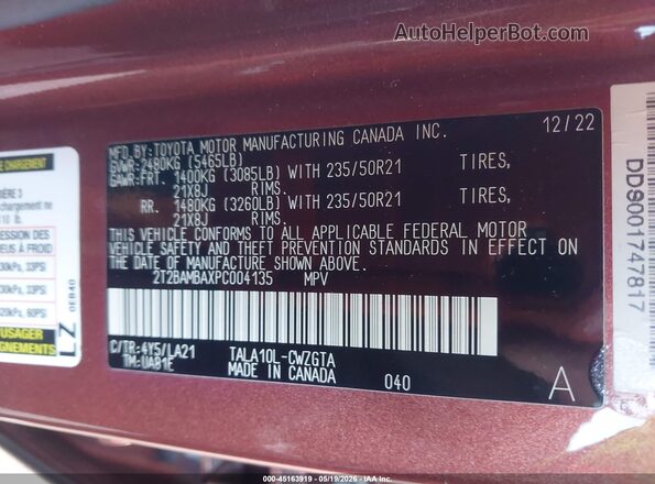 2T2BAMBAXPC004135 2023 LEXUS RX 350 Orange Вид підкапотного простору