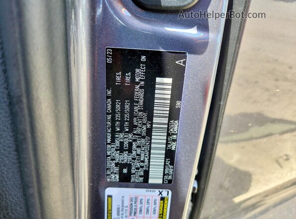 2T2BAMCA4PC024217 2023 LEXUS RX Gray Widok naklejki z numerem VIN