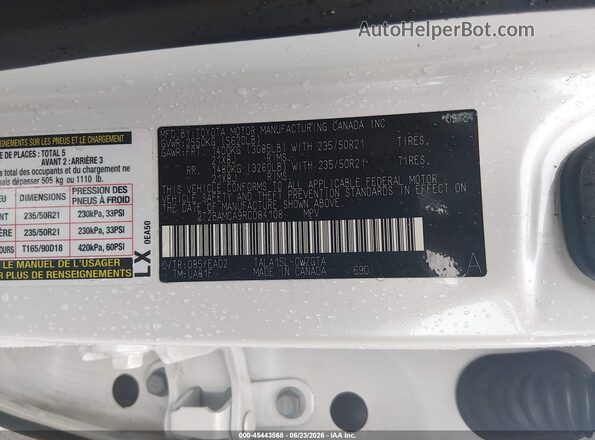 2T2BAMCA9RC084108 2024 LEXUS RX 350 White Շարժիչի բաժամունքի տեսք