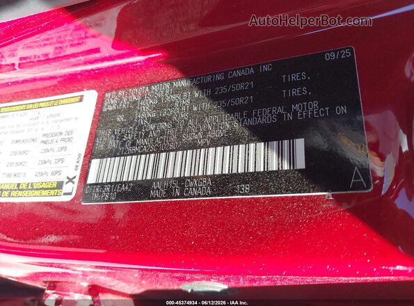 2T2BBMCA2SC102807 2025 LEXUS RX 350H Red ძრავის განყოფილების ხედი