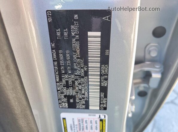2T2BBMCA3RC025956 2024 LEXUS RX Silver Vista de la etiqueta del VIN