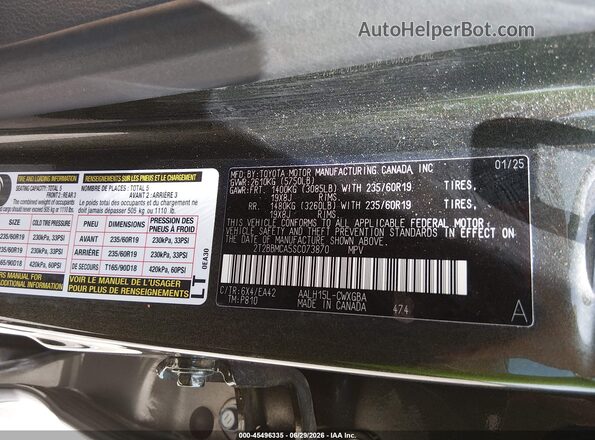 2T2BBMCA5SC073870 2025 LEXUS RX 350H Green ძრავის განყოფილების ხედი