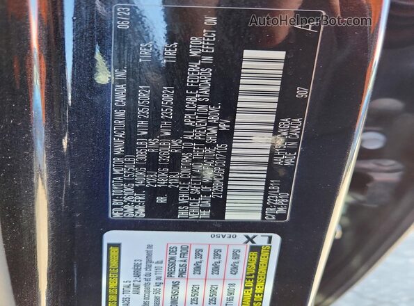 2T2BBMCA6PC017105 2023 LEXUS RX Blue VIN կոդի պիտակի տեսք