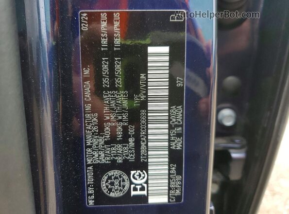2T2BBMCA7RC036698 2024 LEXUS RX Blue 
