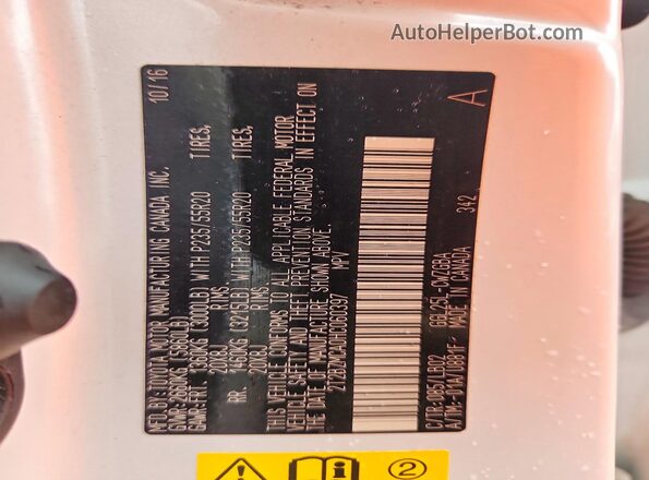2T2BZMCA0HC060397 2017 LEXUS RX White Vista de la etiqueta del VIN