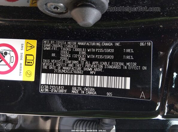 2T2BZMCA3JC160662 2018 LEXUS RX Black 