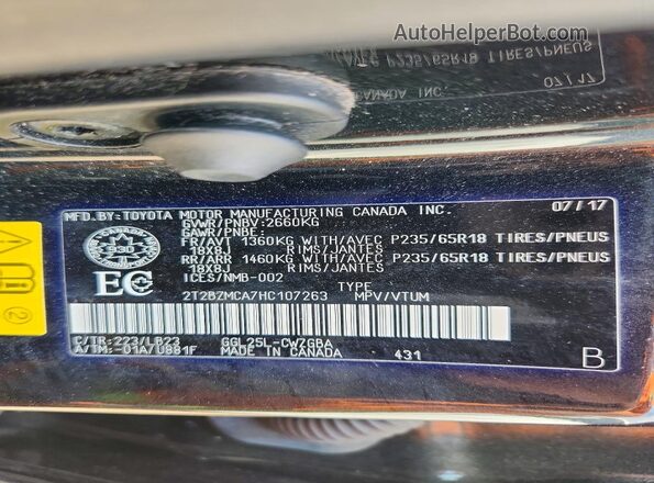 2T2BZMCA7HC107263 2017 LEXUS RX Black 