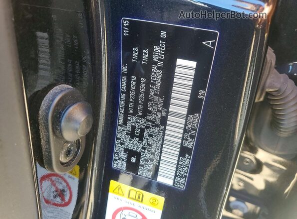 2T2BZMCA8GC004416 2016 LEXUS RX Black VIN կոդի պիտակի տեսք